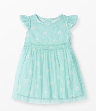 Girl's Daisy Dress In Soft Tulle Wave in Green