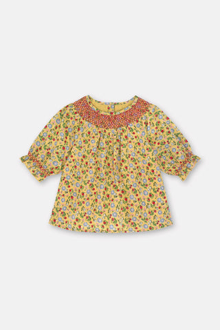Cath Kidston Smocked Blouse in Yellow