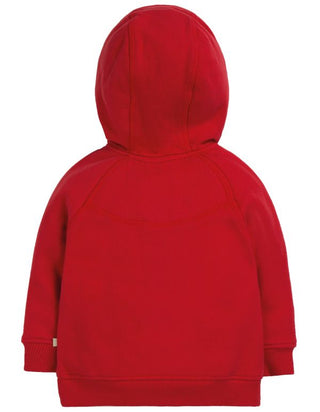 Frugi Boy's Hayle Hoody in Tango Red/Helicopter