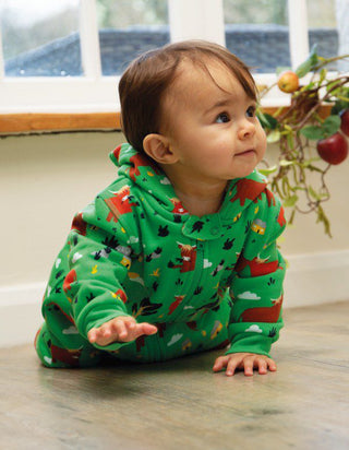 Frugi Baby & Toddlere Snuggle Suit in Highland Cow