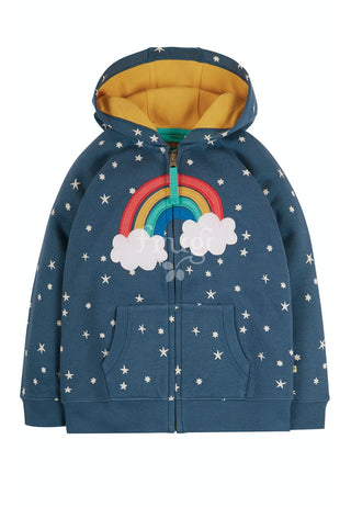 Frugi Dorothy Zip Up Hoodie in Abisko Stars/Rainbow