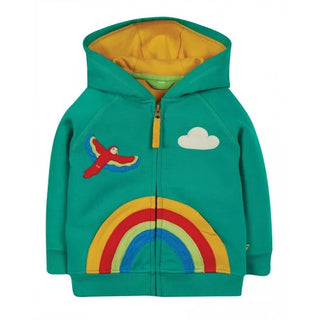 Frugi Girl's Helford Hoodie in Jewel Rainbow