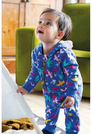 Frugi Boy's Snuggle Suit in Rainbow Flight Frugi