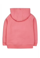 Frugi Girl's Zip Up Applique Dorothy Hoody in Mid Pink/Parrot
