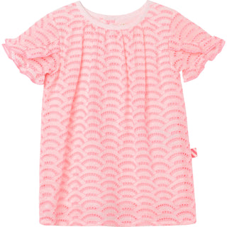 Billieblush Girl's Ruffle Details Embroidered Dress in Pink