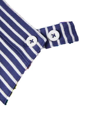 Baby Boden Stripe Adjustable Dungaree in Blue Stripe