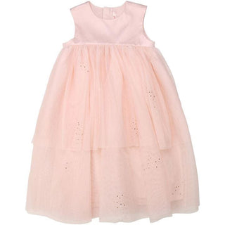 Billieblush Girl's Iridescent Satin Formal Day Dress in Pink Pale