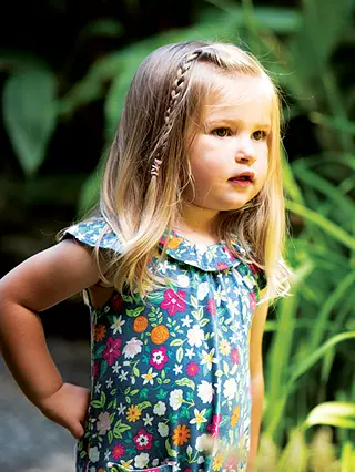 Frugi Girl's Esther Floral Playsuit in Multi
