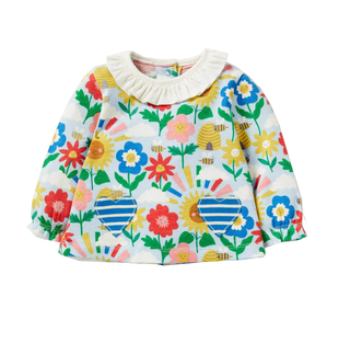 Baby Boden Supersoft Jersey Top in Multi Happy Flowers