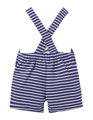 Baby Boden Stripe Adjustable Dungaree in Blue Stripe