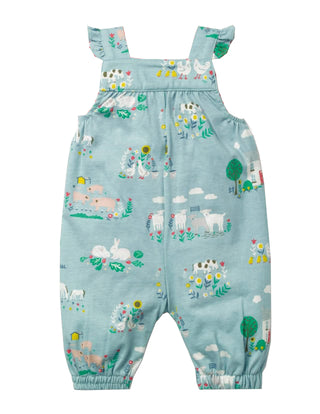 Baby Boden Jersey Dungaree in Light Blue Farm
