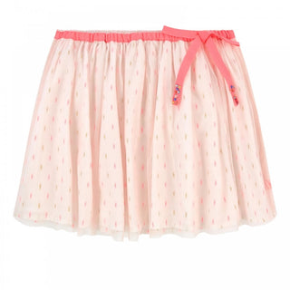 Billieblush Girl's Washed Pink Tulle Skirt in Ivory/Pink