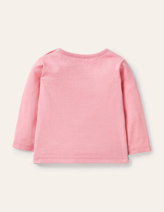 Baby Boden Big Applique Bunny T-Shirt in Formica Pink