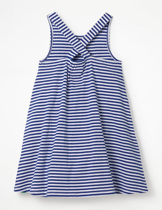 Mini Boden Girl's Cross-Back Applique Dress in Bunny Applique