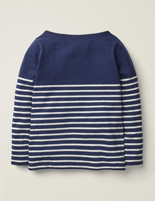 Mini Boden Festival Applique Breton in Navy