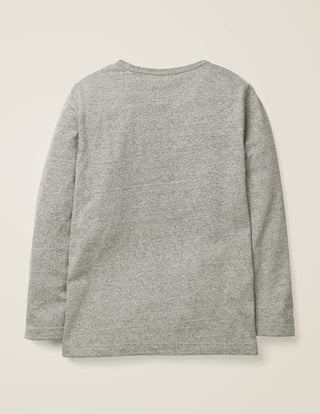 Mini Boden Boy's Insect Facts T-Shirt in Grey Marl