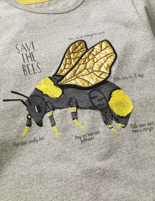 Mini Boden Boy's Insect Facts T-Shirt in Grey Marl