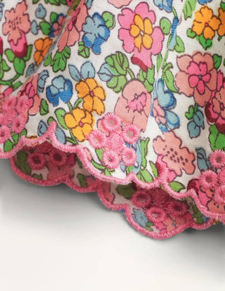 Mini Boden Girl's Lace Woven Twirly Skirt in Multi Hotchpotch Floral