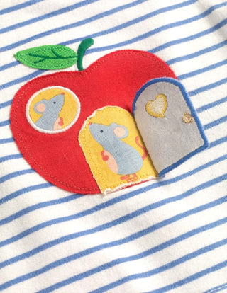 Baby Boden Novelty Animal T-Shirt in Stripe Apple