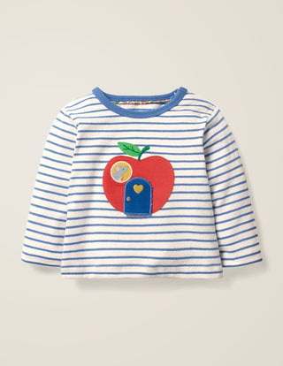 Baby Boden Novelty Animal T-Shirt in Stripe Apple