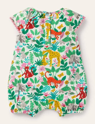 Baby Boden Printed Jersey Romper in Multi Jungle