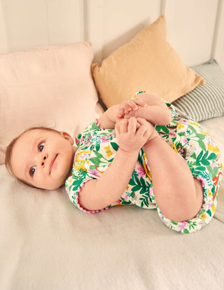 Baby Boden Printed Jersey Romper in Multi Jungle