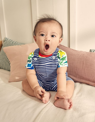 Baby Boden Summer Jersey Dungaree Set in Navy Mix