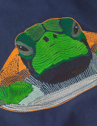 Mini Boden Boy's Superstitched Turtle T-Shirt in Navy