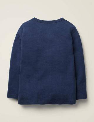 Mini Boden Boy's Superstitched Turtle T-Shirt in Navy