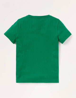 Mini Boden Cockerel Superstitch T-Shirt in Green