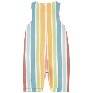 Frugi Girl's Rainbow Stripe Jesse Jumpsuit in Multi