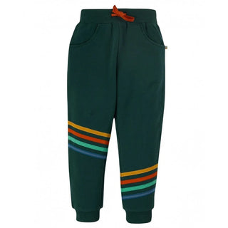 Frugi Boy's Rainbow Organic Cotton Jago Joggers in Green