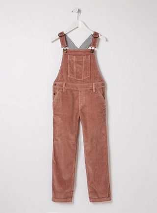 Fat Face Girl's Corduroy Dungarees in Blossom Pink