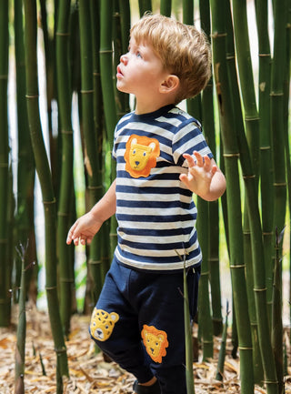 Frugi Boy's Snuggle Crawlers Jogger in Leopard/Lion