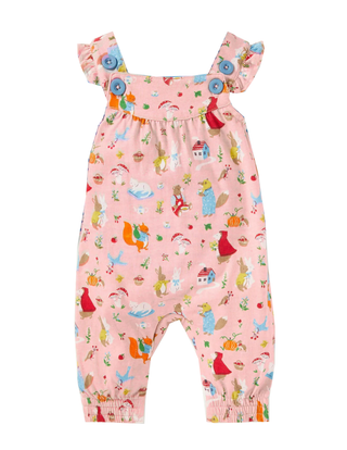 Baby Boden Jersey Dungaree in Boto Pink Bedtime Stories