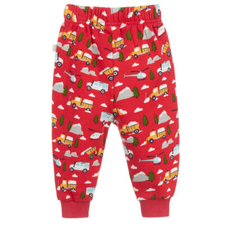 Frugi Boy's Printed Snuggle Crawlers Jogger in Red Mountain Rescue /Mlt