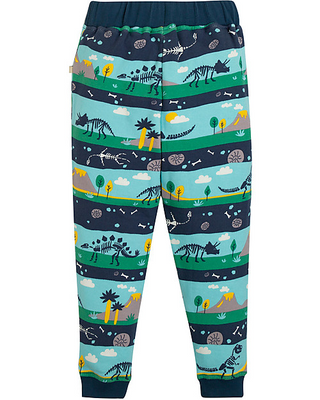 Frugi Boy's Printed Snug Jogger Dig Up a Dino in Blue/Mlt