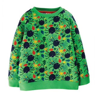 Frugi Boy's Rex Spider Sweatshirt in Green