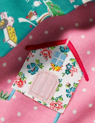 Baby Boden Farm Applique Top in Boto Pink