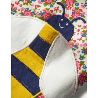 Mini Boden Girl's Bee Applique Tunic in Ivory
