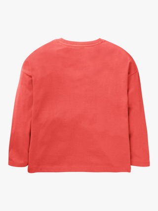 Mini Boden Girl's Frill Applique Unicorn Top in Peach