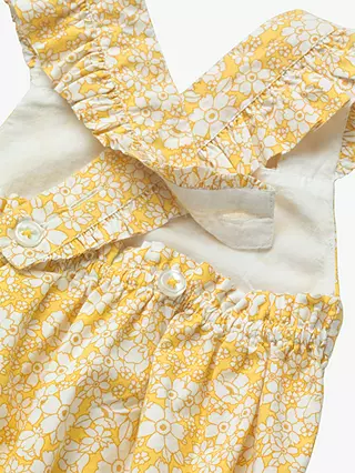 Baby Boden Retro Forget-Me-Not Flower Romper in Mimosa Yellow