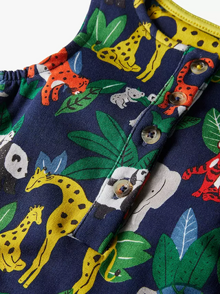 Baby Boden Jungle Print Romper in Navy Multi