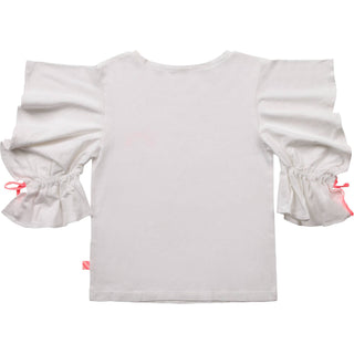Billieblush Girl's Ruffle Sleeve Top in White