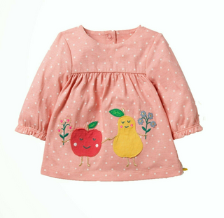 Baby Boden Fruit Applique Top in Powder Pink