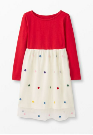 Girl's Sprinkle Soft Tulle Dress in Red (Slightly Defect)