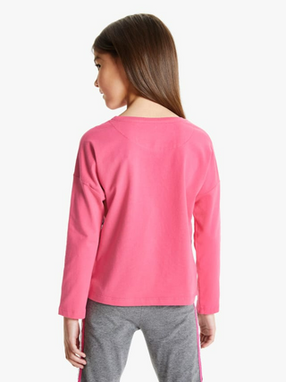 John Lewis & Partners Sequin Toucan Stretch Cotton Long Sleeve T-Shirt in Pink