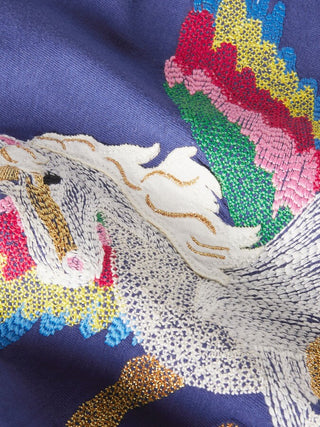 Mini Boden Unicorn Superstitch Top in Blue