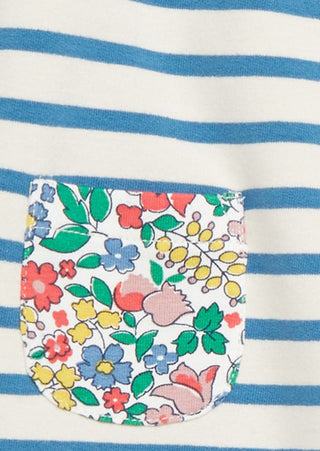 Baby Boden Stripe Hotchpotch Pocket Details Top Leggings Set in Ivory Vintage Floral