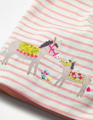 Baby Boden Applique Hotch Potch Donkey Applique Set in Ivory Yellow